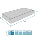 Single mattress waterfoam 90x190x26cm with removable cover Premium Measures