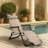 Multi-position folding beach and garden deck chair Zero Gravity Emily Lux Sale
