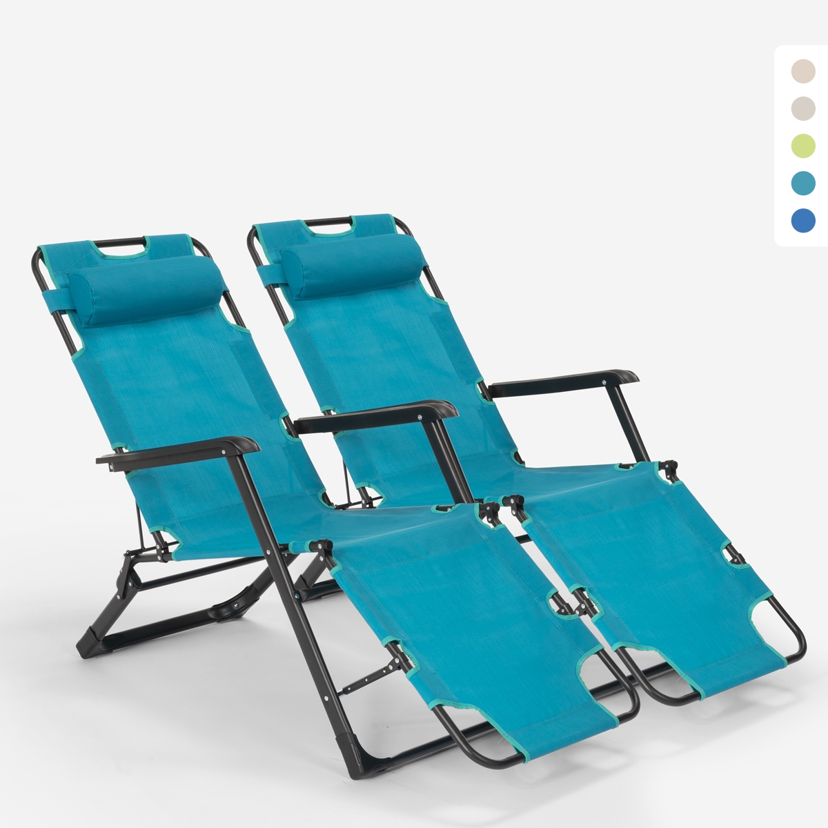 2 Emily Lux Zero Gravity Foldable Reclining Beach & Garden Chairs Promotion