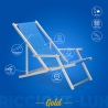 2 Folding Beach Lounge Chairs with Armrests, Aluminum, Riccione Gold Lux 