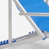 2 Folding Beach Lounge Chairs with Armrests, Aluminum, Riccione Gold Lux 