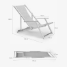 2 Folding Beach Lounge Chairs with Armrests, Aluminum, Riccione Gold Lux 