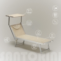 Set of 2 Santorini Professional Aluminum Sun Loungers for Beach 