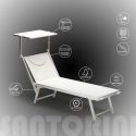 Set of 4 Santorini Folding Sun Loungers With Headrest And Adjustable Backrest 