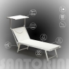 Set of 4 Santorini Folding Sun Loungers With Headrest And Adjustable Backrest 