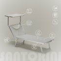 Set of 4 Santorini Folding Sun Loungers With Headrest And Adjustable Backrest 