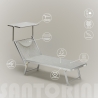 Set of 4 Santorini Folding Sun Loungers With Headrest And Adjustable Backrest 