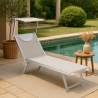 Set of 4 Santorini Folding Sun Loungers With Headrest And Adjustable Backrest Sale