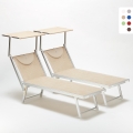 Set of 2 Santorini Professional Aluminum Sun Loungers for Beach Promotion
