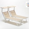 Set of 2 Santorini Professional Aluminum Sun Loungers for Beach Promotion