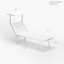 Set of 4 Santorini Folding Sun Loungers With Headrest And Adjustable Backrest 