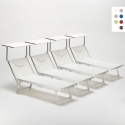 Set of 4 Santorini Folding Sun Loungers With Headrest And Adjustable Backrest Buy