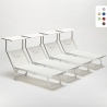 Set of 4 Santorini Folding Sun Loungers With Headrest And Adjustable Backrest Buy