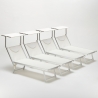 Set of 4 Santorini Folding Sun Loungers With Headrest And Adjustable Backrest 
