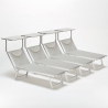Set of 4 Santorini Folding Sun Loungers With Headrest And Adjustable Backrest 