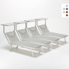 Set of 4 Santorini Folding Sun Loungers With Headrest And Adjustable Backrest Promotion