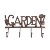 Wall-Mounted Cast Iron Hook Rack with 4 Garden Hooks Promotion