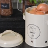 Vintage Tin Onion Storage Jar with Lid On Sale