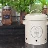 Vintage Tin Onion Storage Jar with Lid Measures