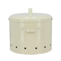 Tin Kitchen Potato Storage Canister with Vented Lid and Print Design Discounts