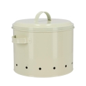 Tin Kitchen Potato Storage Canister with Vented Lid and Print Design Catalog