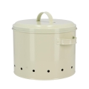 Tin Kitchen Potato Storage Canister with Vented Lid and Print Design Choice Of