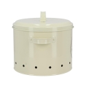 Tin Kitchen Potato Storage Canister with Vented Lid and Print Design Model