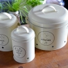Tin Kitchen Potato Storage Canister with Vented Lid and Print Design Price