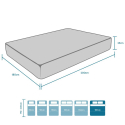 King-Size Double Mattress 180x200 in 25 cm Multilayered Memory Plus Measures