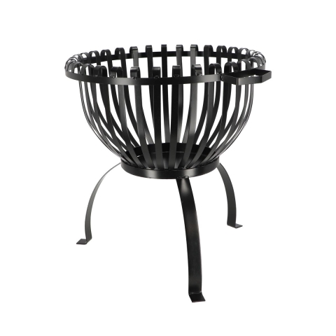 Raised Outdoor Garden Fire Pit in Black Metal with Handles Promotion