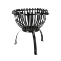 Raised Outdoor Garden Fire Pit in Black Metal with Handles Promotion