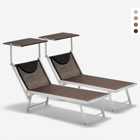 2 Santorini Limited Edition Aluminum Beach Sun Loungers Promotion