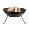 Round Cast Iron Outdoor Fire Pit with Black Finish on Tripod Offers