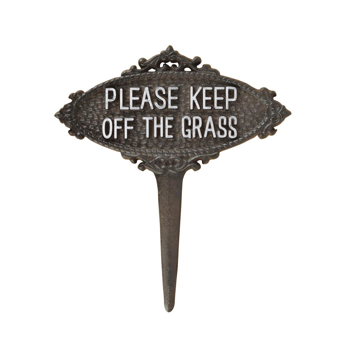 Cast Iron Garden Sign Post "Keep Off The Grass" Promotion