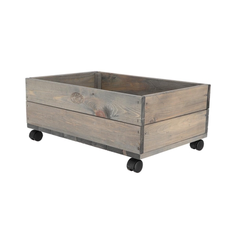Wooden Plant Planter with Wheels, FSC Certified, 59x39.2x25.2cm Promotion