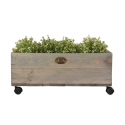 Wooden Plant Planter with Wheels, FSC Certified, 59x39.2x25.2cm On Sale