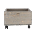 Wooden Planter with Wheels for Terraces and Gardens, 38.5x35.5x25cm On Sale