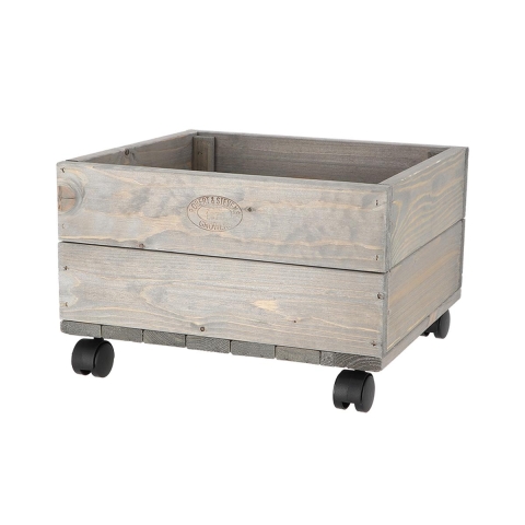 Wooden Planter with Wheels for Terraces and Gardens, 38.5x35.5x25cm Promotion