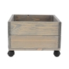 Wooden Planter with Wheels for Terraces and Gardens, 38.5x35.5x25cm Sale