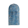Window-Shaped Mirror with Blue Shutter Frame On Sale