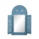 Window-Shaped Mirror with Blue Shutter Frame Promotion