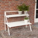 White Wooden Ladder Shelf Plant Stand, 2 Tiers On Sale