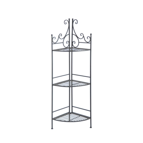 Foldable 3-Tier Corner Shelf Stand in Iron Promotion