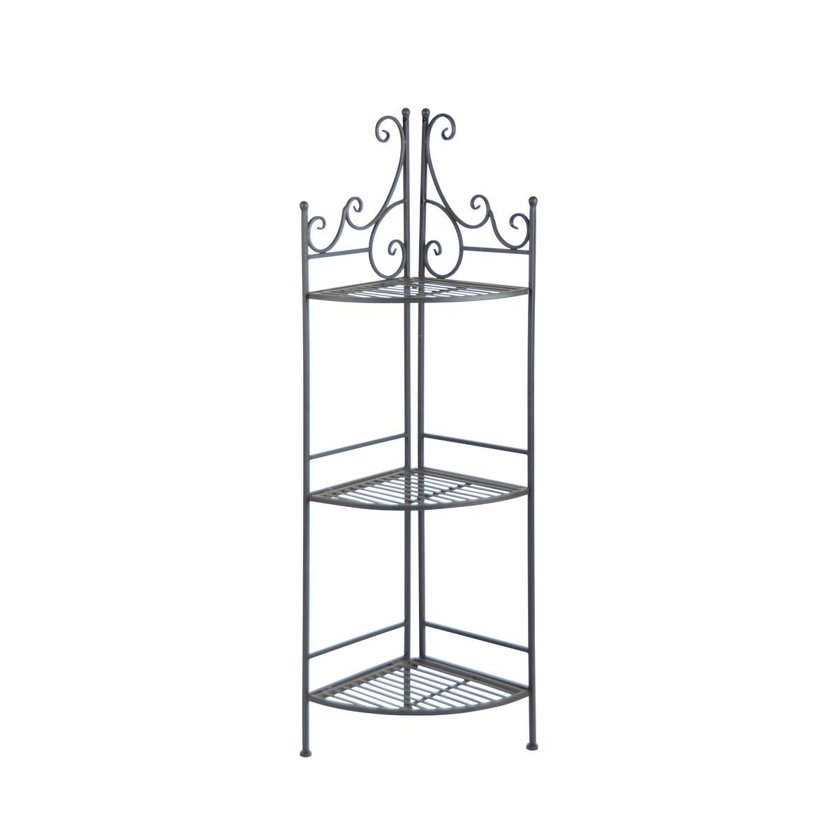 Foldable 3-Tier Corner Shelf Stand in Iron Promotion