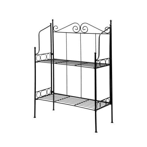 Foldable 3-Tier Black Steel Shelf Unit Promotion