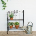 Foldable 3-Tier Black Steel Shelf Unit Sale