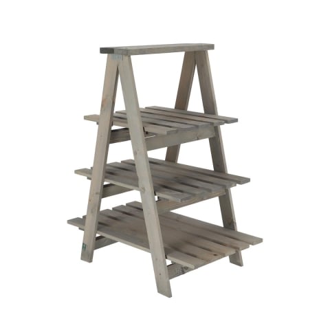 Triangular Wooden Ladder Plant Stand with 4 Shelves Promotion
