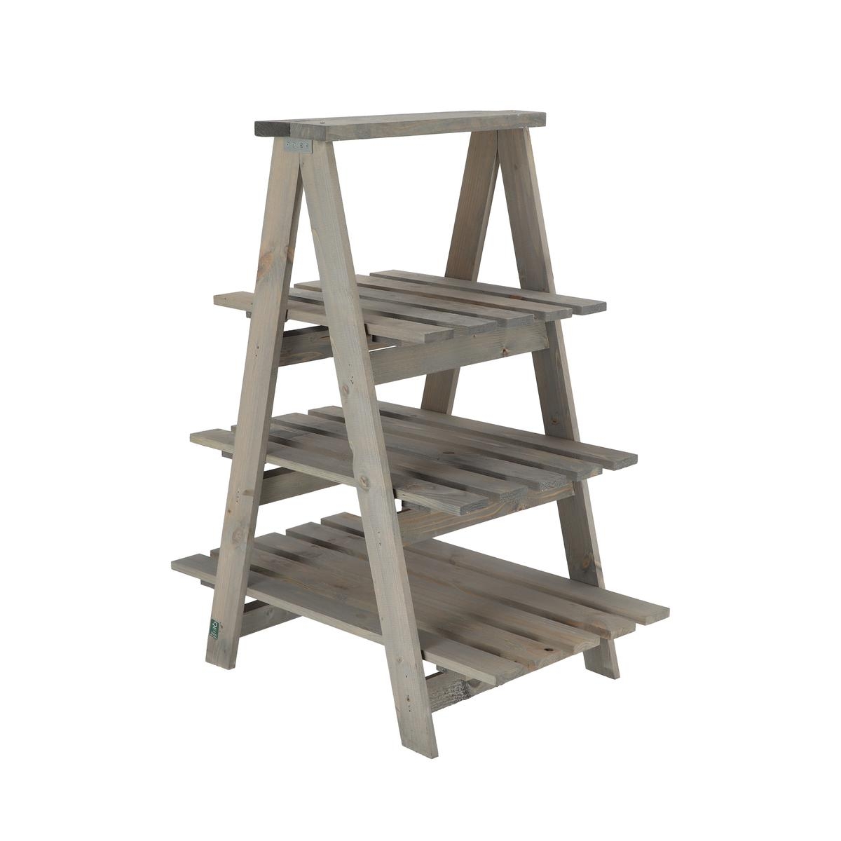 Triangular Wooden Ladder Plant Stand with 4 Shelves Promotion