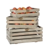 Set of 3 FSC Wood Crates for Fruit and Vegetables Promotion
