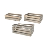 Set of 3 FSC Wood Crates for Fruit and Vegetables Offers